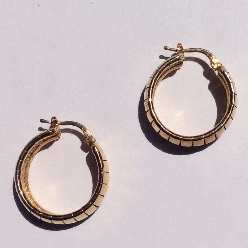 Sterling Silver | 18k Gold Bonded Hoops